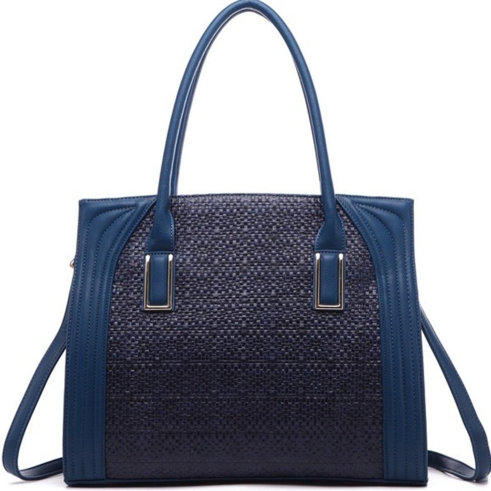 Pink Haley Dariela Weave Large Structure Tote Bag Blue